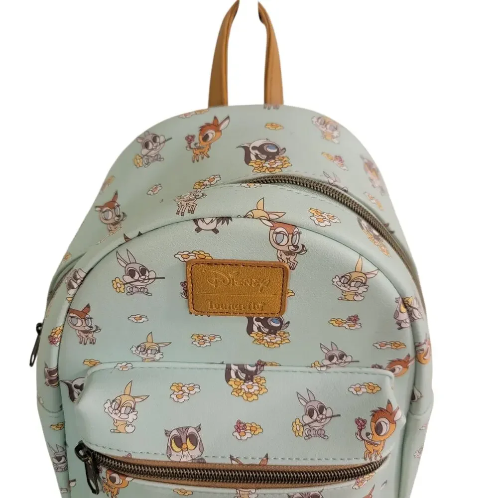 Loungefly Disney Bambi Chibi Friends Mini Backpack Mint Faux Leather
